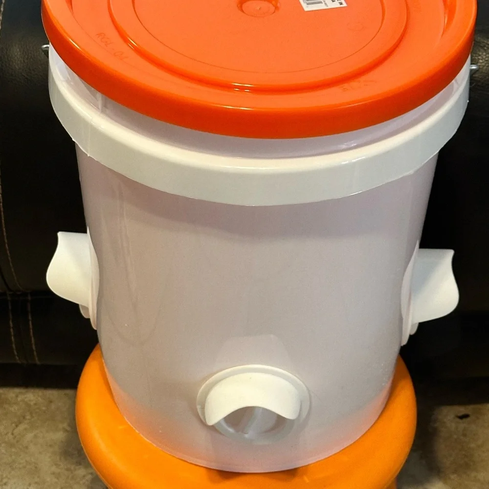Orange and White Bird Feeder